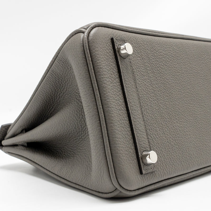 Hermes Birkin 25 togo gris Meyer SHW stamp U