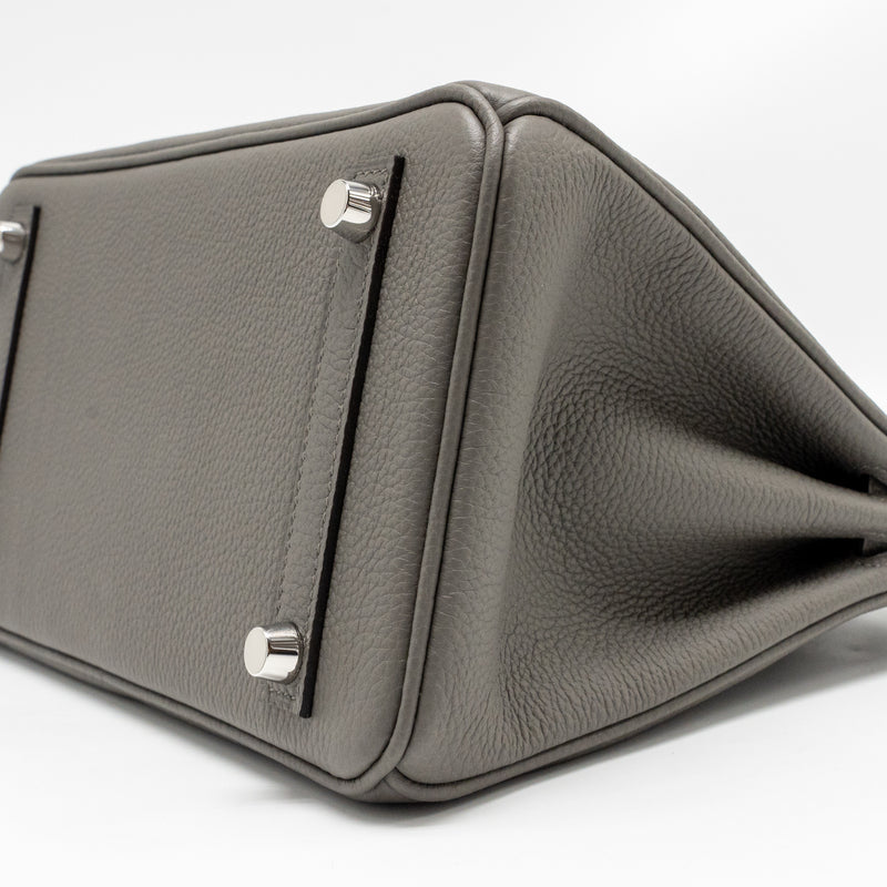 Hermes Birkin 25 togo gris Meyer SHW stamp U