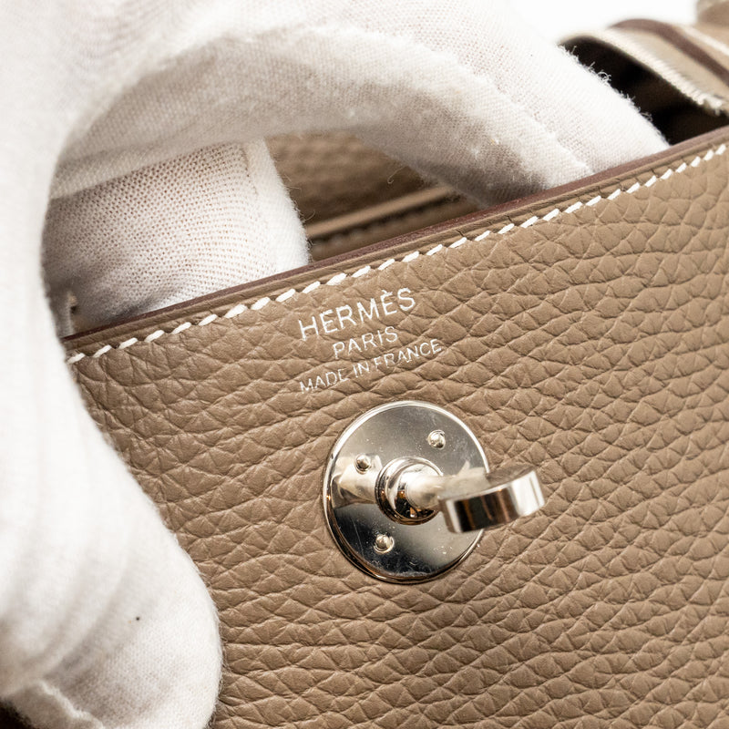 Hermes Mini Lindy Clemence Etoupe SHW STAMP B
