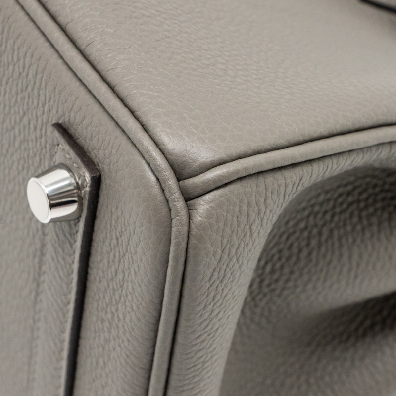 Hermes Birkin 25 togo gris Meyer SHW stamp U