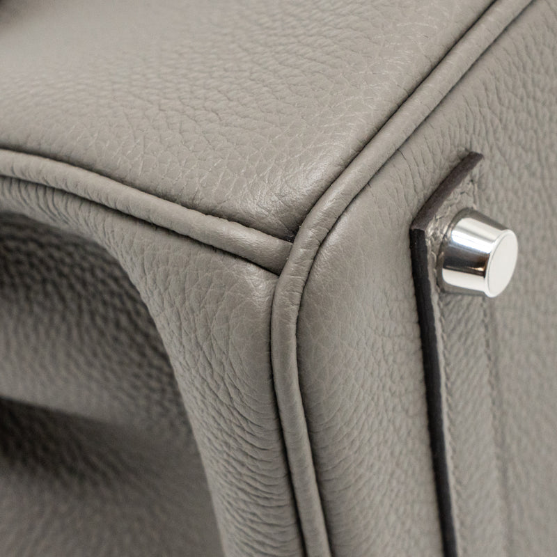 Hermes Birkin 25 togo gris Meyer SHW stamp U