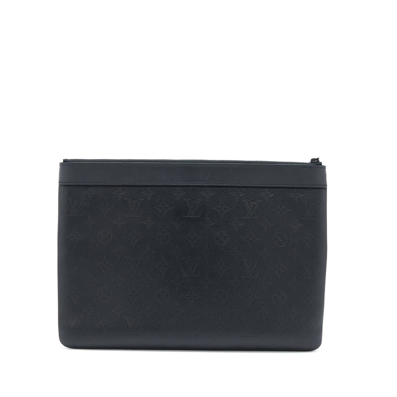Louis Vuitton Discovery Pochette Monogram Shadow Black with Black Hardware