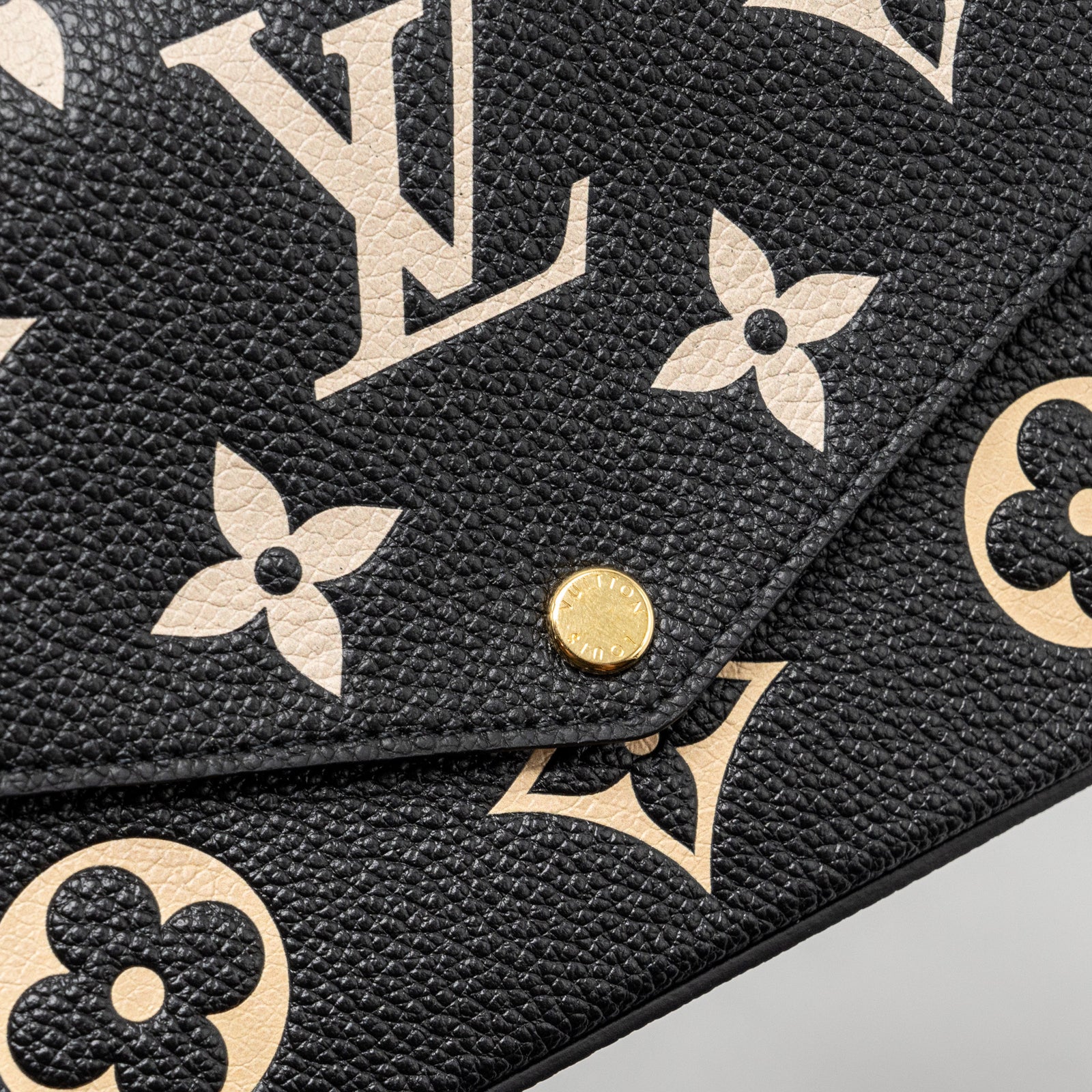 Louis Vuitton Felicie Pochette Monogram Empreinte Leather Black/Beige