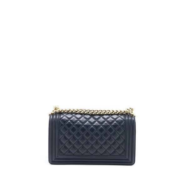 Chanel Medium Boy Bag Calfskin Navy LGHW
