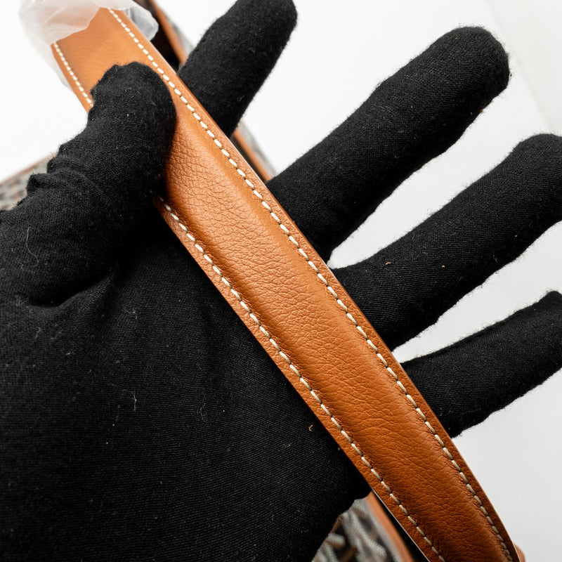 Goyard Boheme PM Hobo Bag Goyardine Canvas/Calfskin Black/Naturel SHW