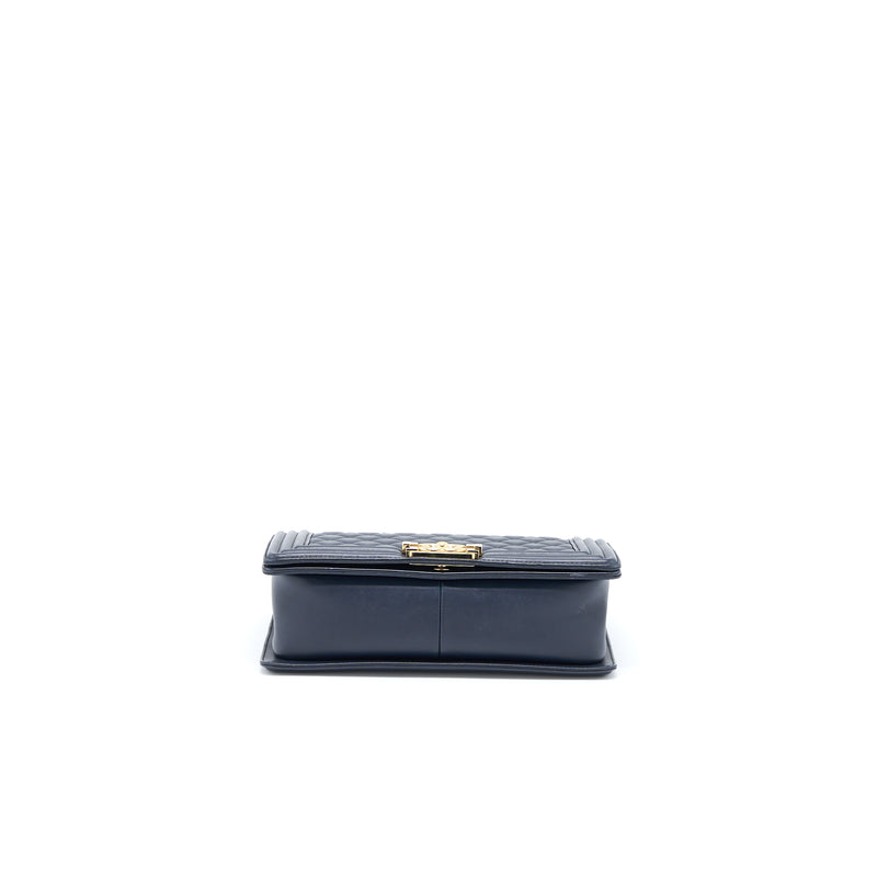Chanel Medium Boy Bag Calfskin Navy LGHW