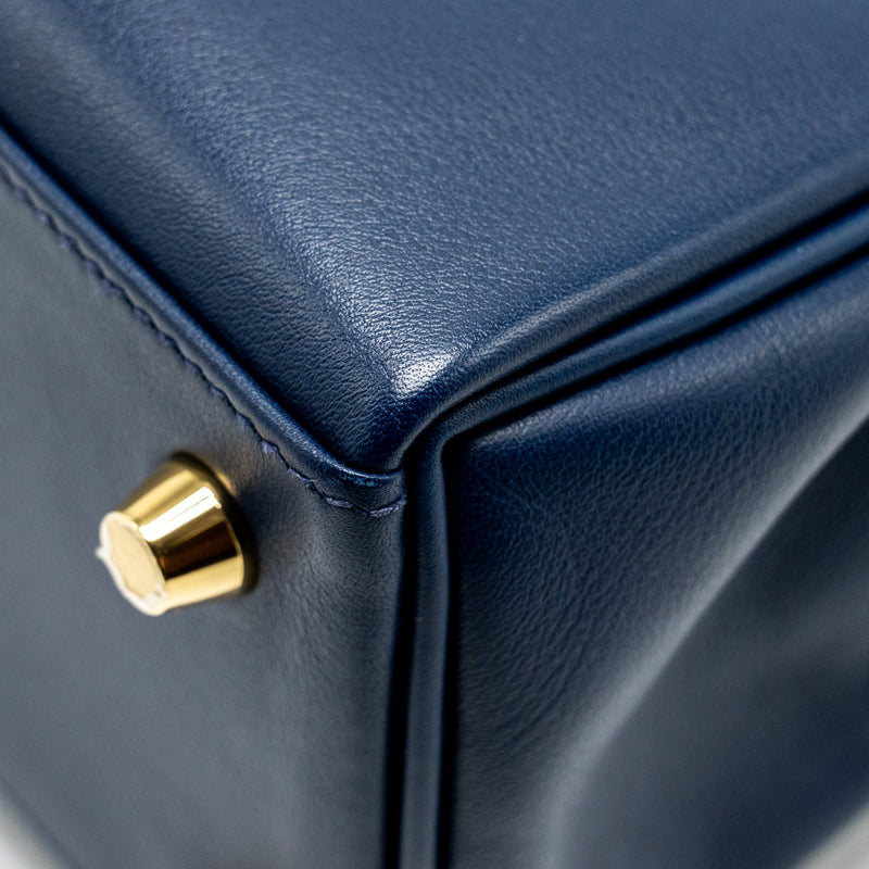 Hermes Kelly 25 Swift Bleu Navy GHW Stamp Y