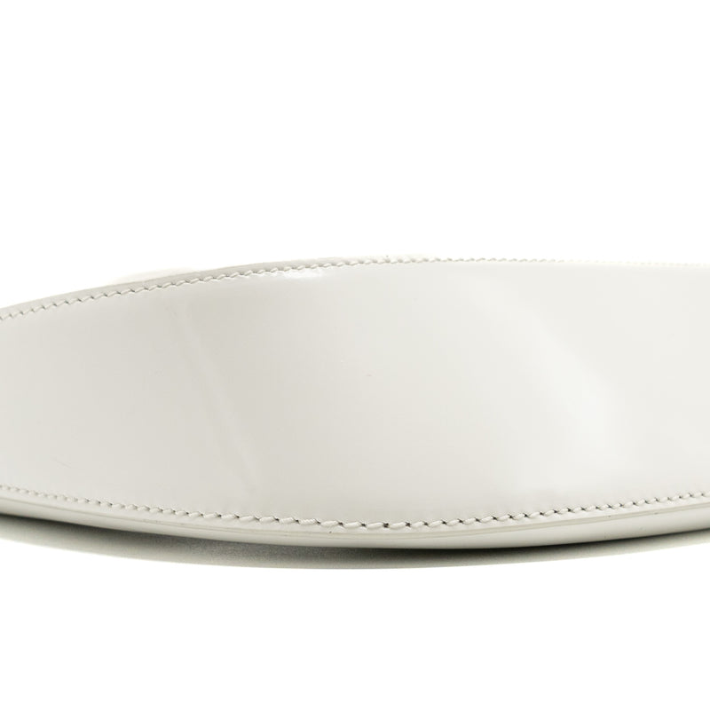 Prada Cleo Shoulder Bag Brushed Leather White SHW