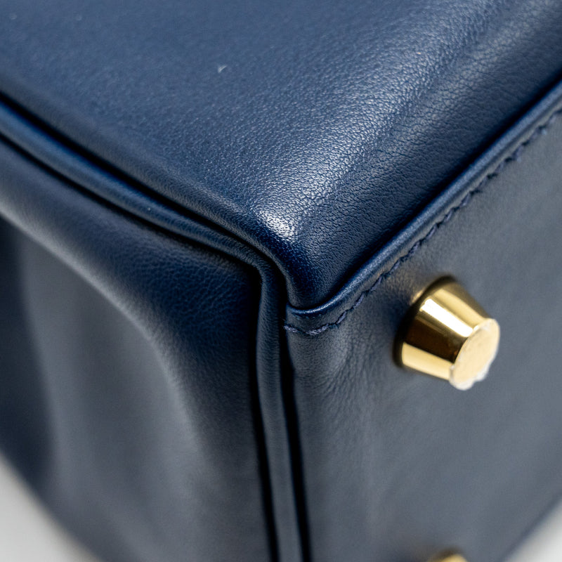 Hermes Kelly 25 Swift Bleu Navy GHW Stamp Y