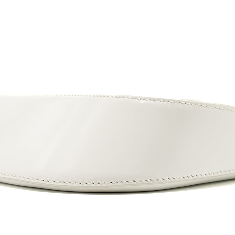 Prada Cleo Shoulder Bag Brushed Leather White SHW