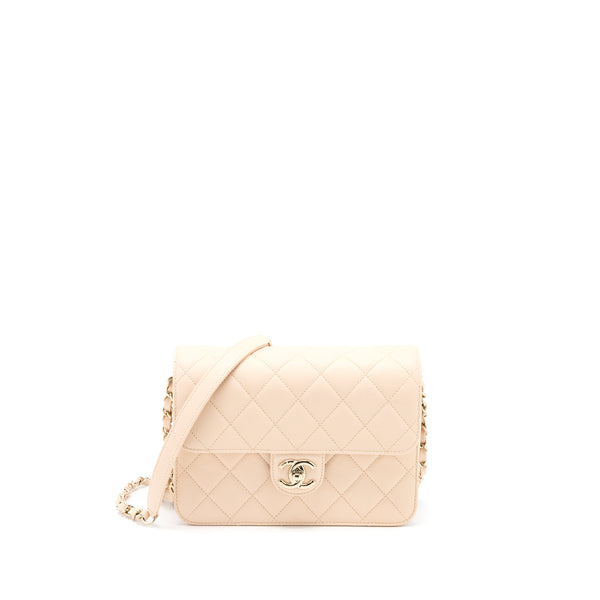 Chanel 21K Crossbody Bag Caviar Light Beige LGHW (Microchip)
