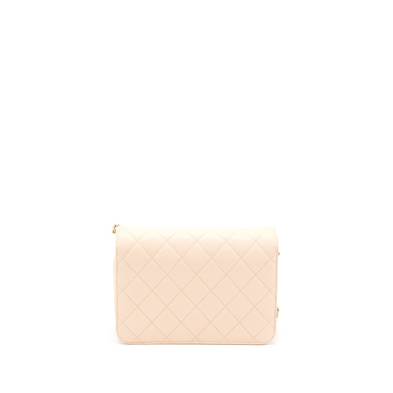 Chanel 21K Crossbody Bag Caviar Light Beige LGHW (Microchip)