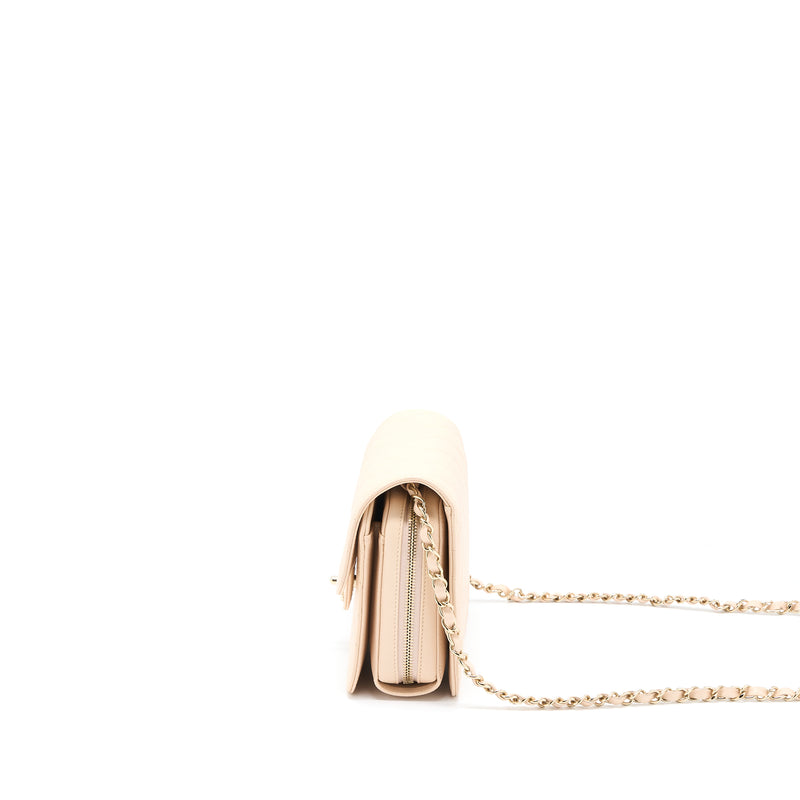 Chanel 21K Crossbody Bag Caviar Light Beige LGHW (Microchip)