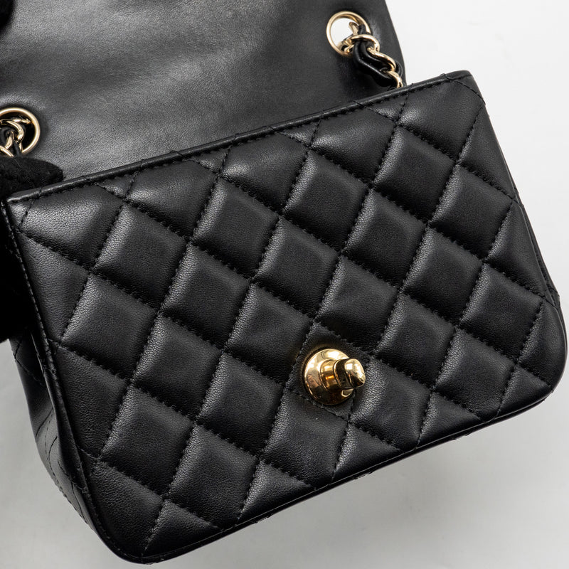 Chanel Mini Square Flap Bag Lambskin Black GHW
