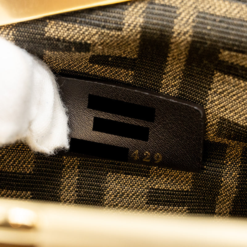 Fendi Small Fendi First Clutch Bag Nappa Brown GHW