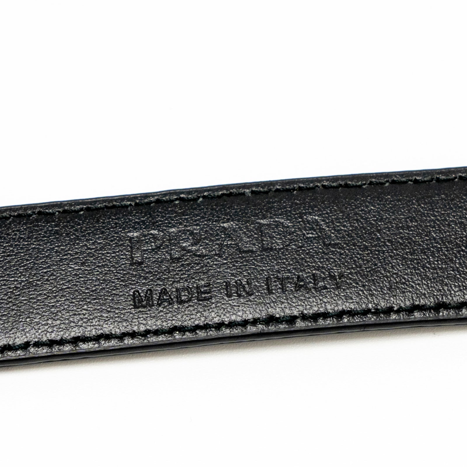Prada Size 80 Belt Saffiano Calfskin Black GHW