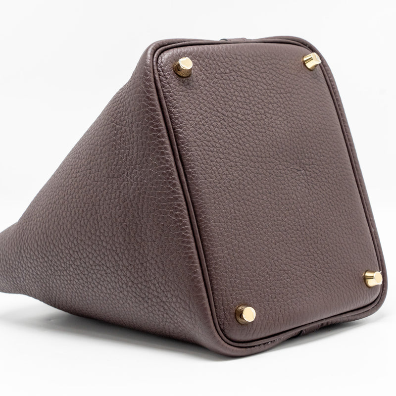 Hermes Picotin 18 Lock Bag Clemence/Swift Rouge Sellier/Caban GHW Stamp U