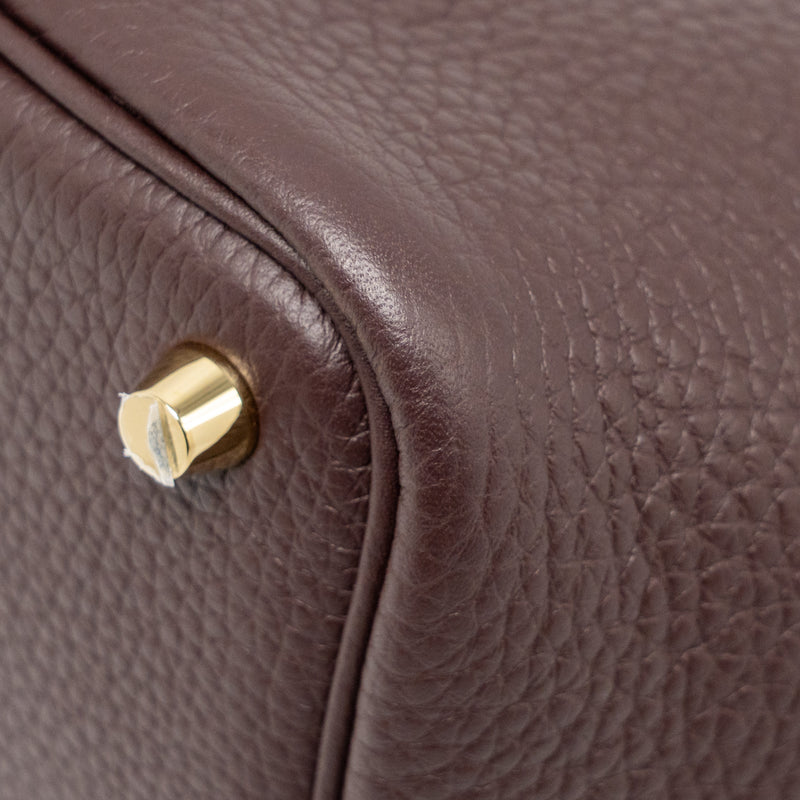 Hermes Picotin 18 Lock Bag Clemence/Swift Rouge Sellier/Caban GHW Stamp U