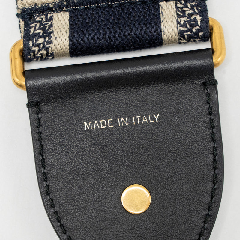 Dior Shoulder Strap Oblique Canvas/Leather Blue/Black GHW