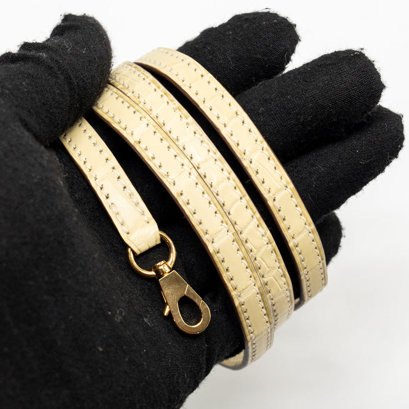 Hermes Mini Kelly II Alligator MIssissippiensis Matt Y1 Vanille GHW Stamp W