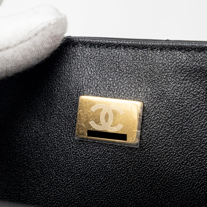 Chanel mini rectangular flap bag lambskin black LGHW (Microchip)