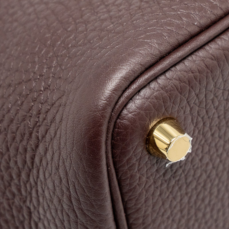 Hermes Picotin 18 Lock Bag Clemence/Swift Rouge Sellier/Caban GHW Stamp U