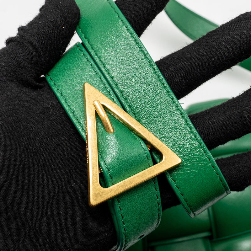 Bottega Veneta Padded Cassette Intreccio Nappa Lambskin Green GHW