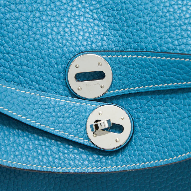 Hermes Lindy 34 Blue Jean Clemence Bag