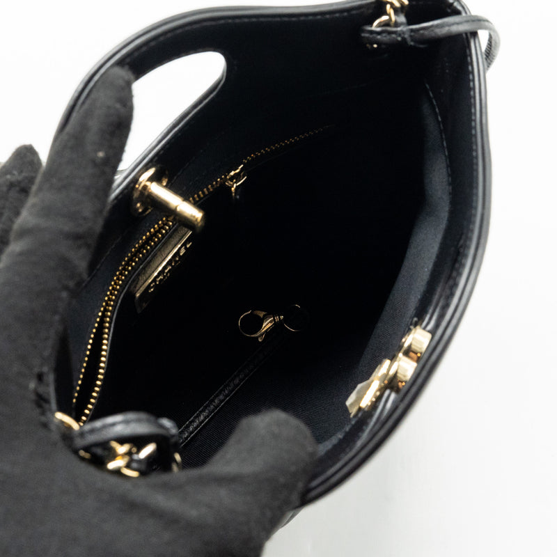 Chanel 23A mini 31 bag calfskin black LGHW (microchip)