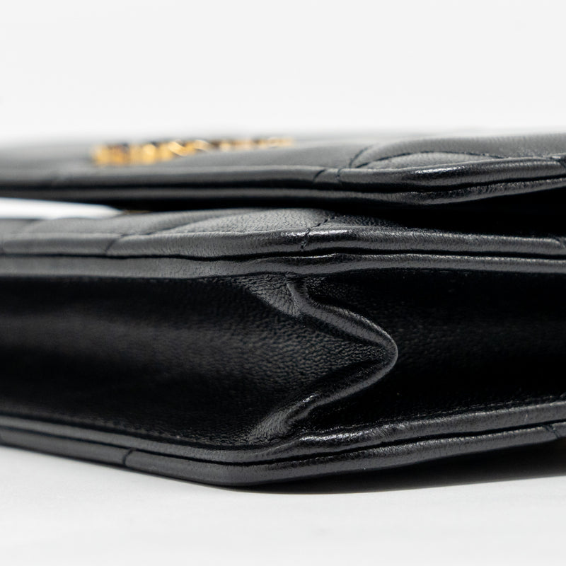CHANEL 19 Wallet On Chain Lambskin Black Multicolour Hardware
