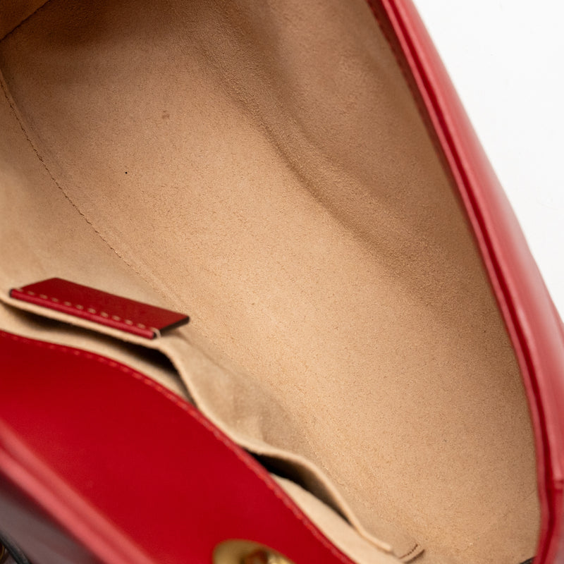 Gucci Small GG Marmont Shoulder Bag Calfskin Red Brushed GHW