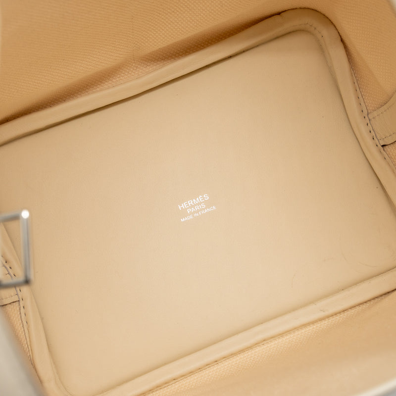 Hermes Cargo Picotin 18 Lock Bag Canvas/Swift Ecru/Nata SHW Stamp Z