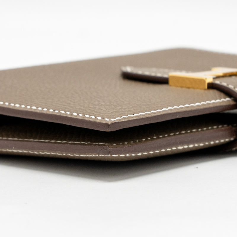 Hermes Bearn Compact Wallet Epsom Etoupe GHW Stamp W