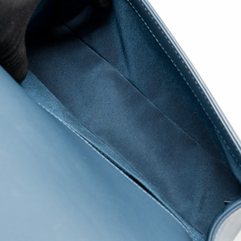 Chanel Top Handle Boy Bag Calfskin Blue GHW