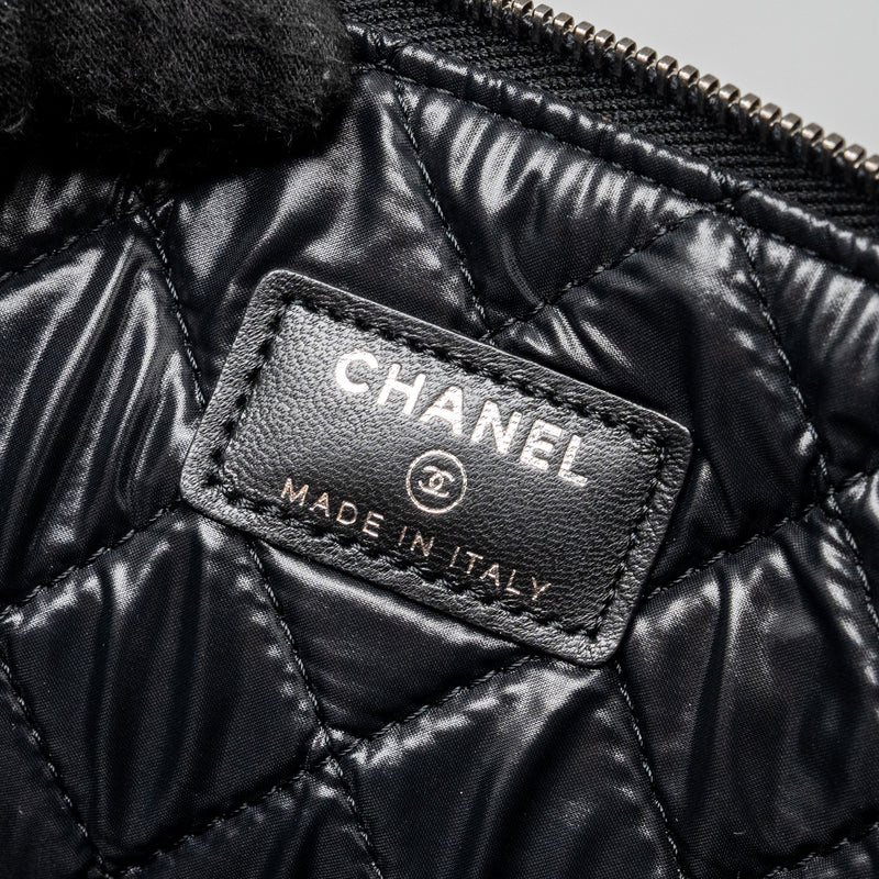 Chanel Boy Pouch Lambskin Black Ruthenium Hardware