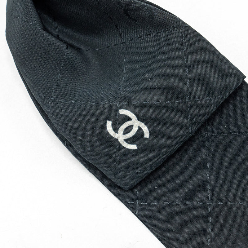 Chanel CC Logo Hair Tie Silk Black