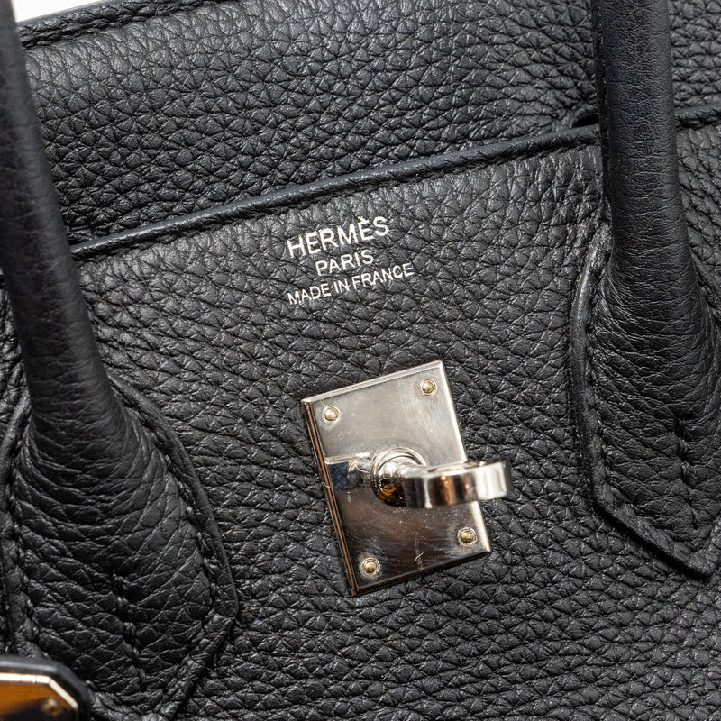 Hermes birkin 25 Togo black SHW stamp C