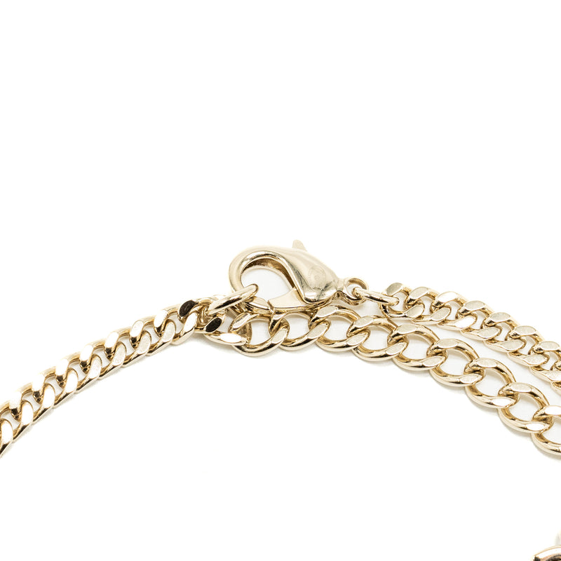 Chanel cc logo chain Chocker/necklace crystal light gold tone