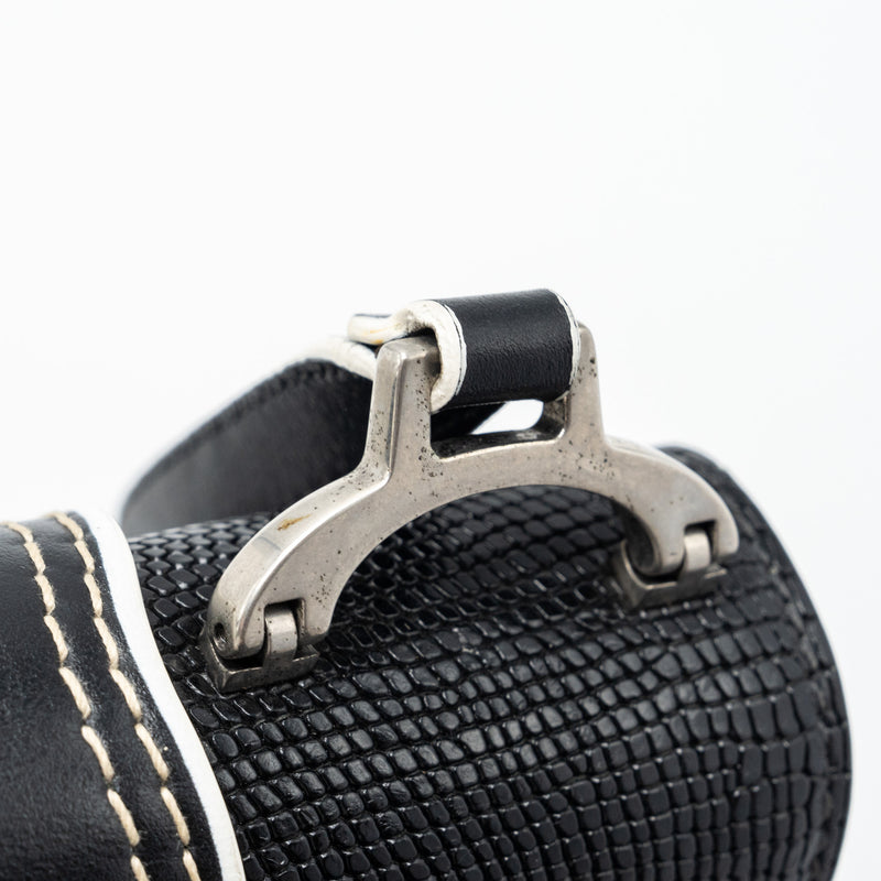 Miu Miu St.Lucertola Embossed Leather Black SHW