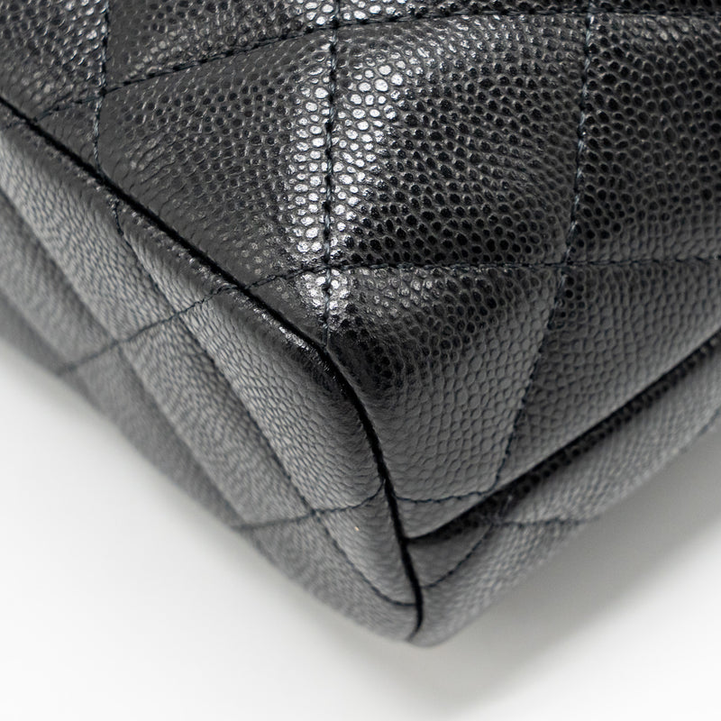 Chanel Quilted Hobo Bag with Chain Caviar Black LGHW (Microchip)