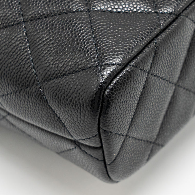 Chanel Quilted Hobo Bag with Chain Caviar Black LGHW (Microchip)