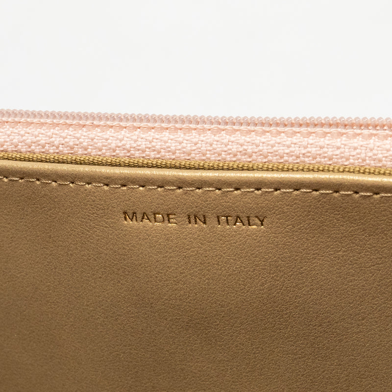 Chanel Pearl crush wallet on chain lambskin light pink GHW (Microchip)