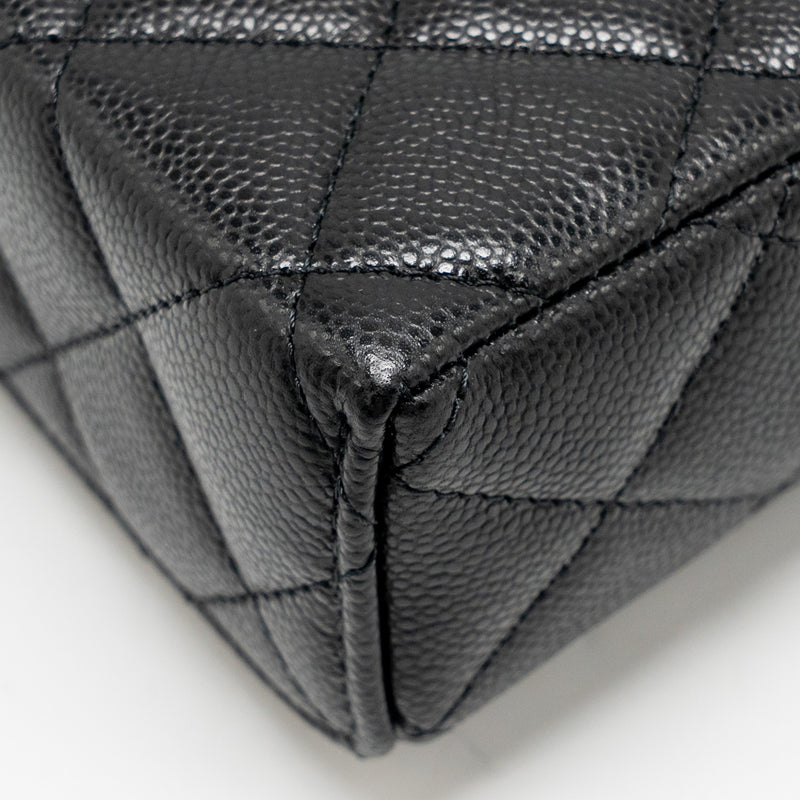 Chanel 25p CC top handle vanity with chain caviar black LGHW(microchip)