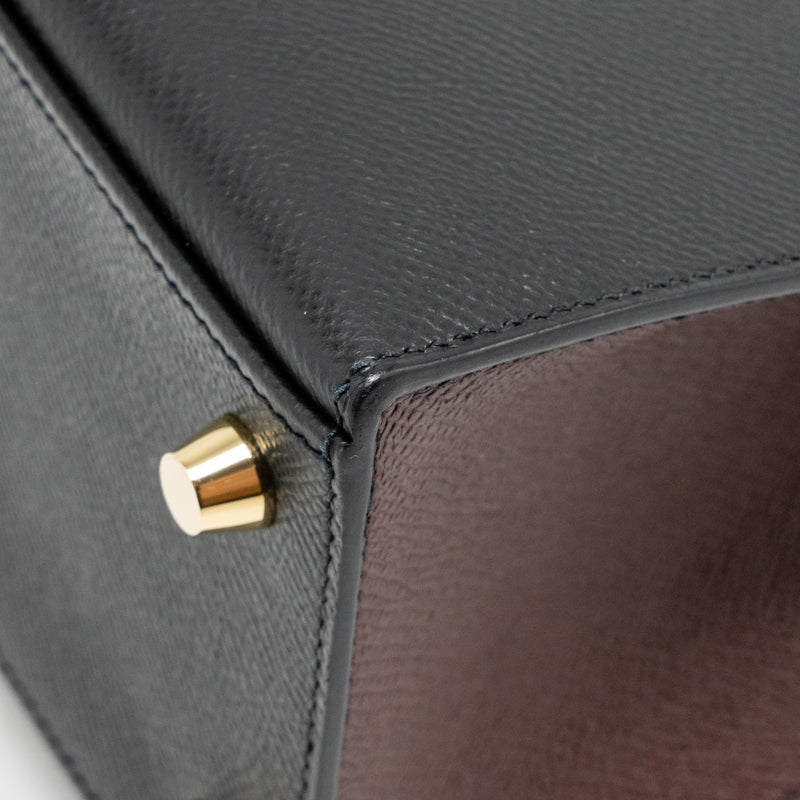 Hermes Kelly 25 Special Order Epsom Black/ Rouge H GHW Stamp Y