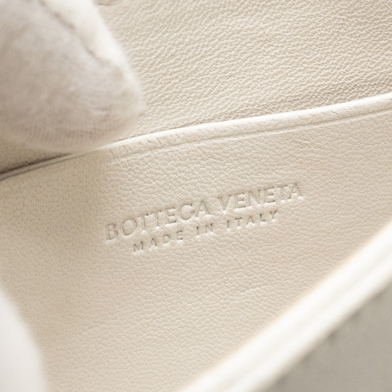 Bottega Veneta Intreccio Cassette Mini Bag Lambskin White