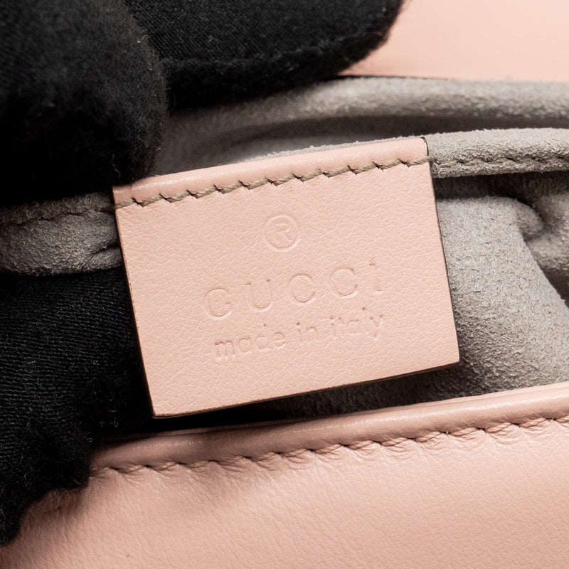 Gucci Small GG Marmont Shoulder Bag Calfskin Pink GHW