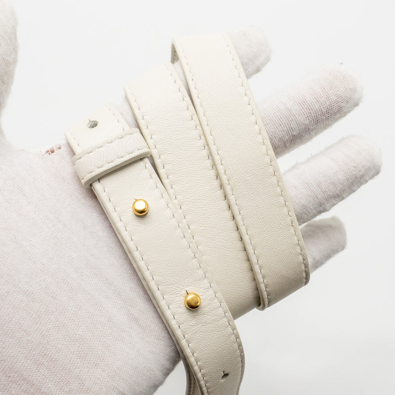Bottega Veneta Intreccio Cassette Mini Bag Lambskin White