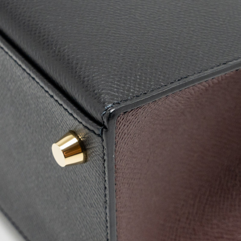 Hermes Kelly 25 Special Order Epsom Black/ Rouge H GHW Stamp Y