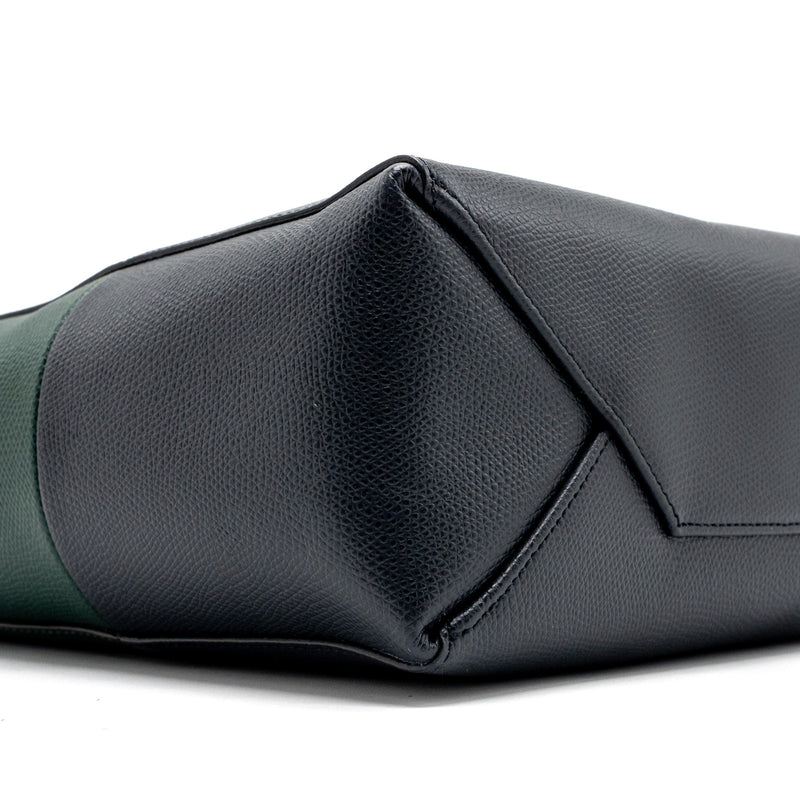 Celine vertical cabas calfskin green / navy GHW