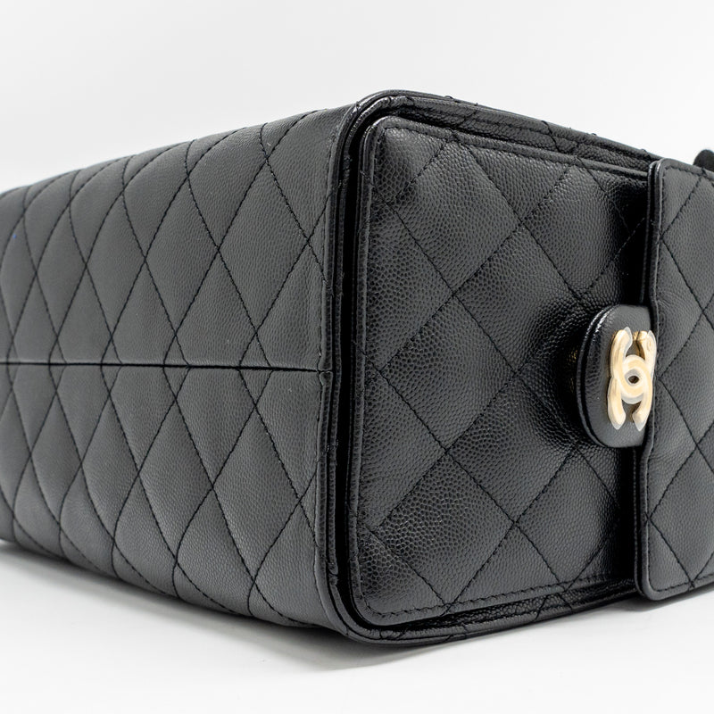 Chanel Small 25 Handbag Grained Calfskin Black GHW (Microchip)